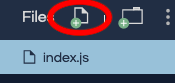 Repl.it menu button for creating new files